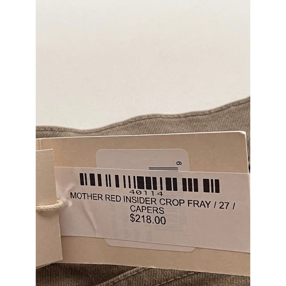 Mother The Insider Crop Step‎ Fray Jeans Capers Brown High Waisted Size 27 NEW